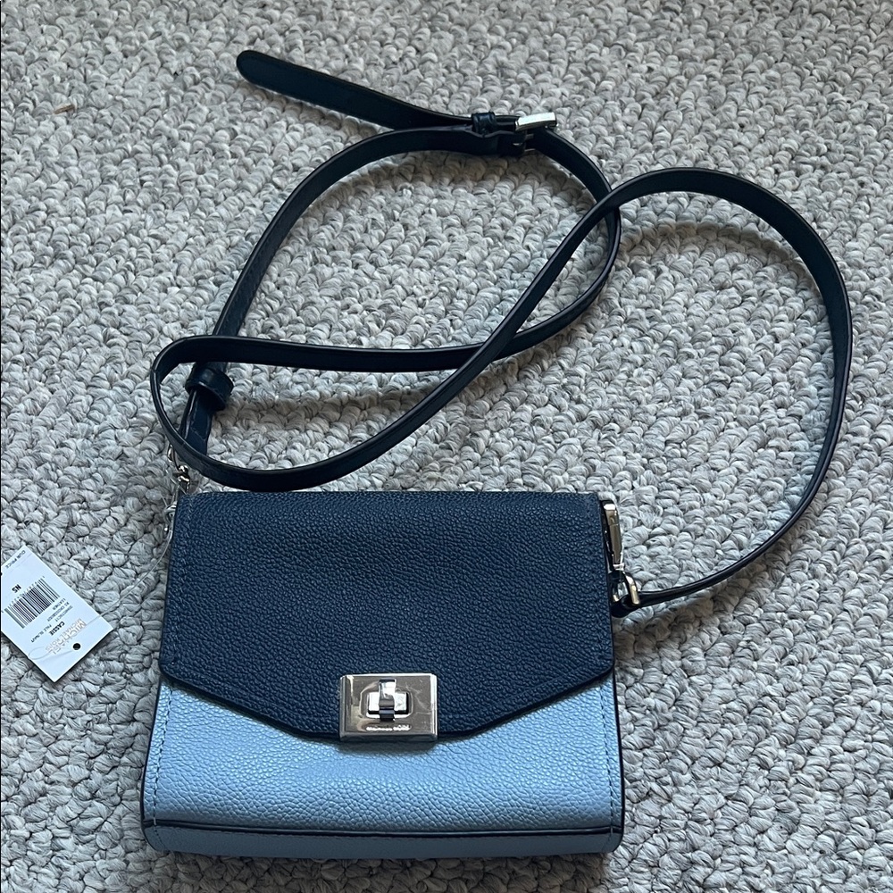 Michael Kors Two-Tone Crossbody Bag in Black and Blue